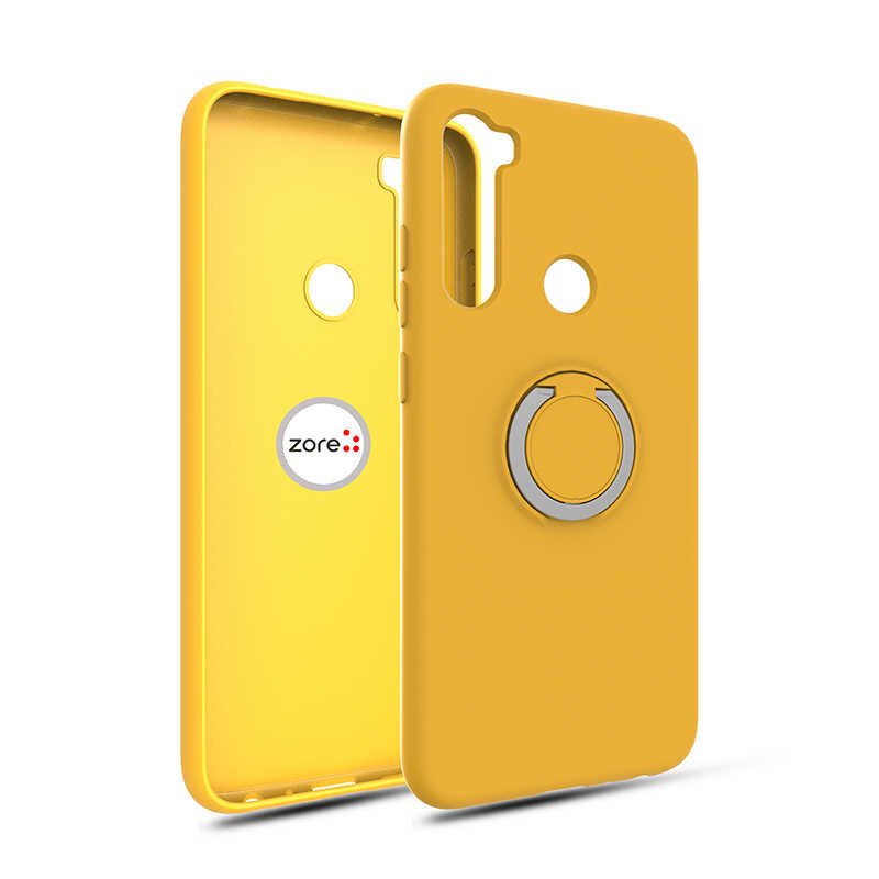 Xiaomi Redmi Note 8 Kılıf Mat Pastel Renkli Ultra İnce Yüzüklü Yumuşak Silikon Kapak (Plex) Sarı