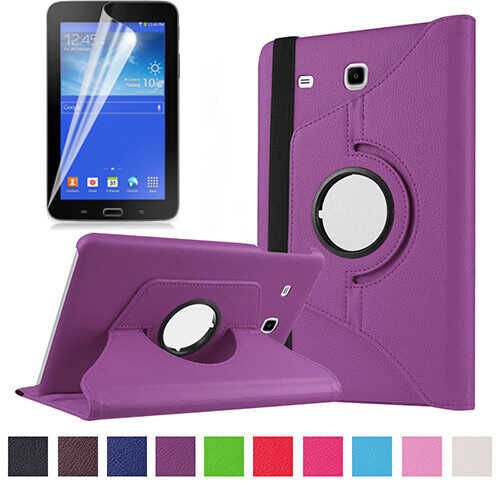 Samsung Galaxy Tab 3 Lite 7.0 T110 T113 T115 Kılıf Dönebilen Standlı (D-T) Mor