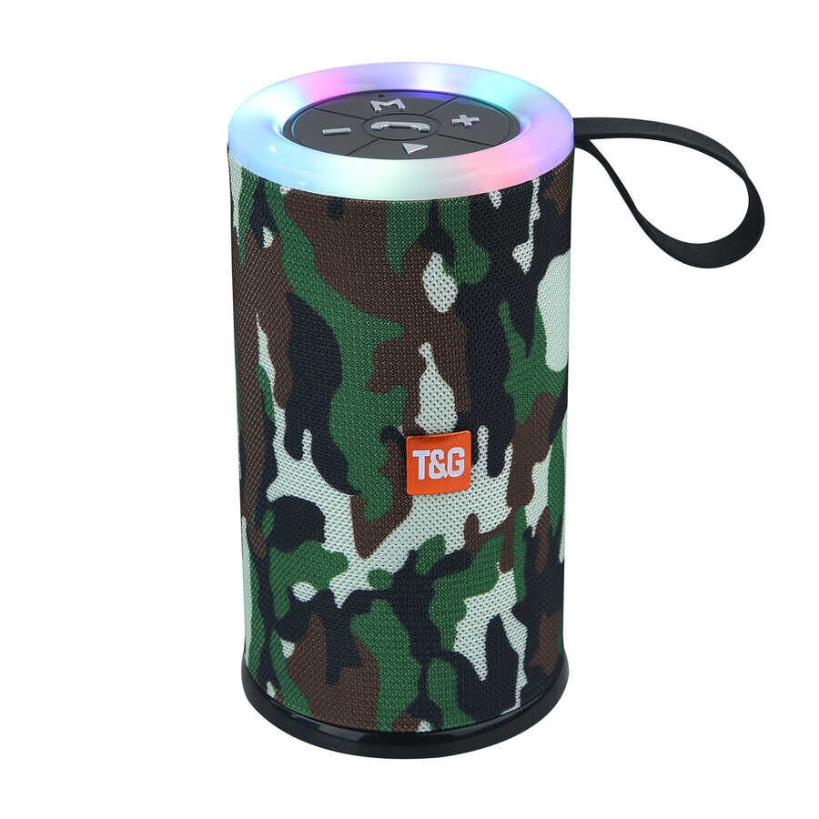 Bluetooth Speaker Hoparlör Renkli Led Lambalı 3 Boyutlu Ses Teknolojisi (TG-512) Gri