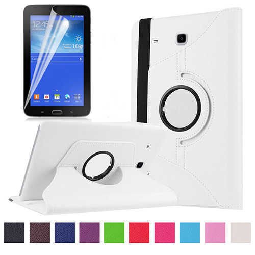 Samsung Galaxy Tab 3 Lite 7.0 T110 T113 T115 Kılıf Dönebilen Standlı (D-T) Beyaz
