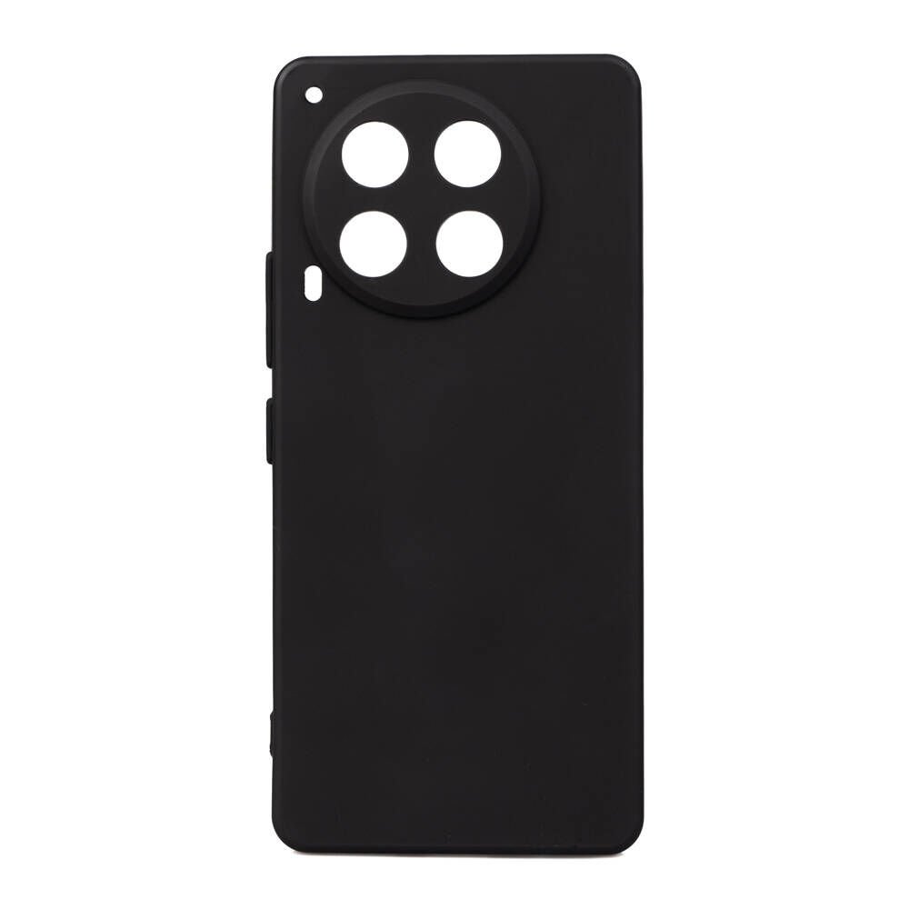 Tecno Camon 30 Kılıf Kamera Korumalı Esnek Renkli Silikon Kapak (Biye) Siyah