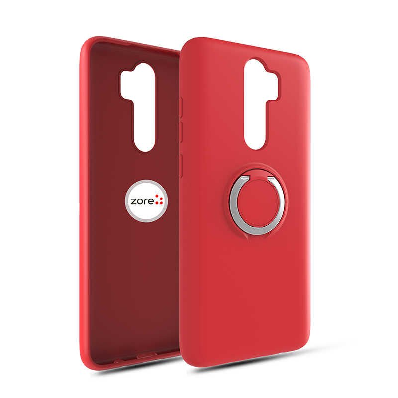 Xiaomi Redmi Note 8 Pro Kılıf Mat Pastel Renkli Ultra İnce Yüzüklü Yumuşak Silikon Kapak (Plex) Kırmızı