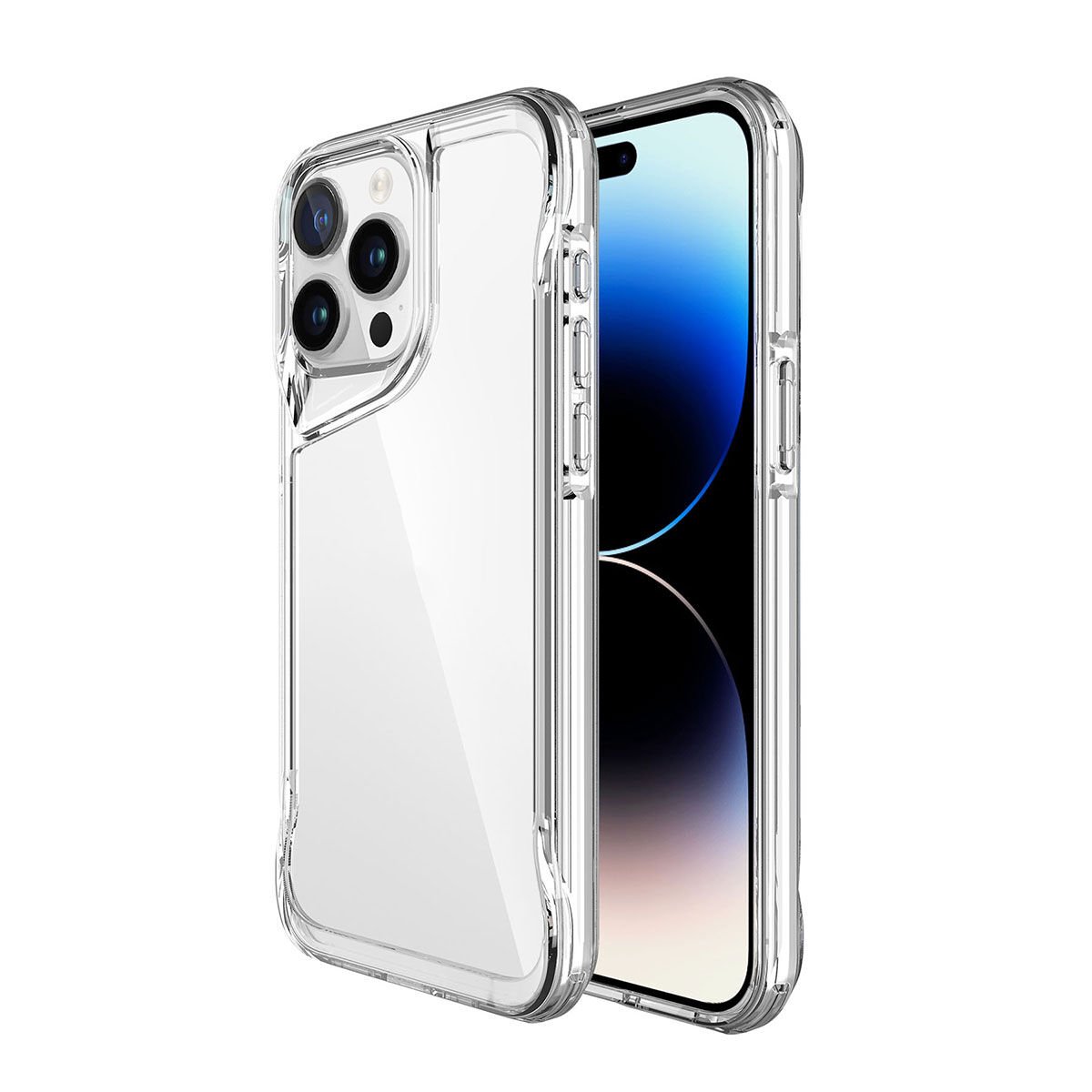 iPhone 15 Pro Max Kılıf Kamera Yükseltili Şeffaf Darbe Emici Ultra Koruma Sert Kapak (T-Max) Renksiz