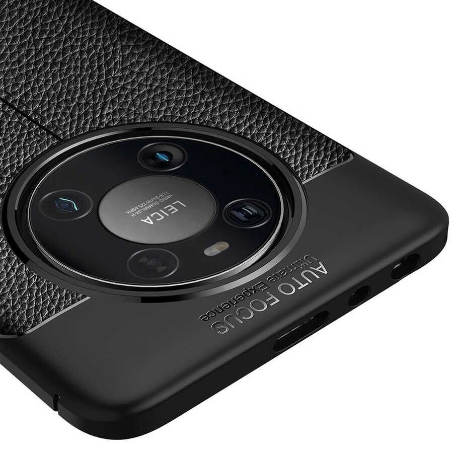 Huawei Mate 40 Pro Kılıf Deri Görünümlü Renk Atmayan Dayanaklı Silikon Kapak (NİSS) Lacivert