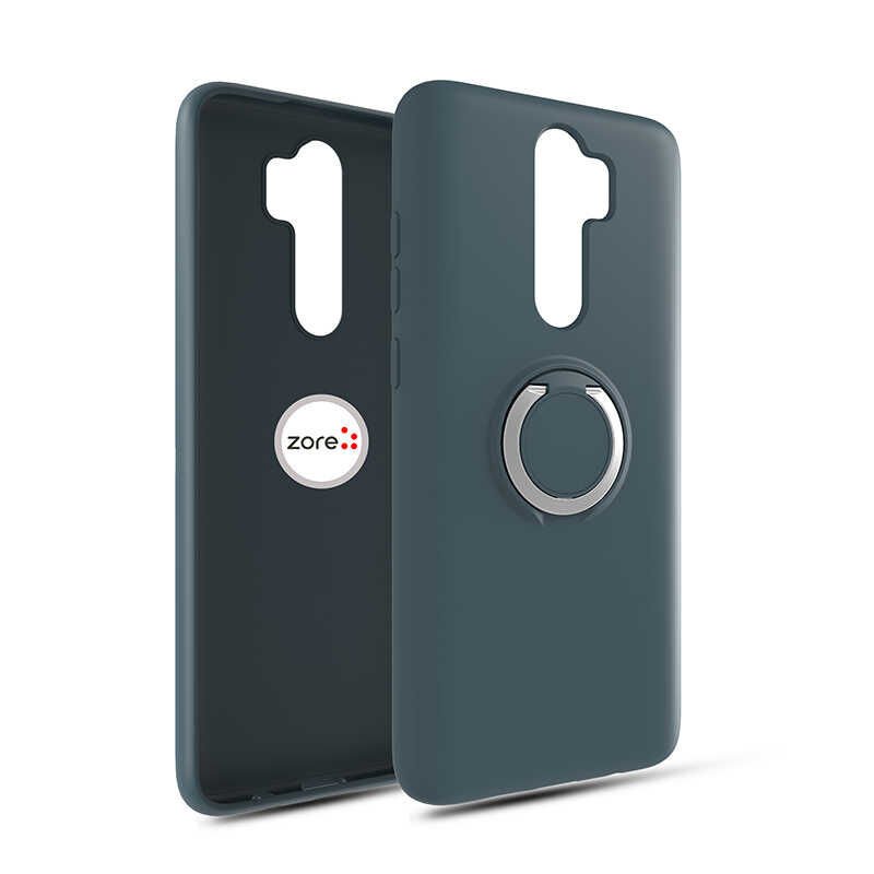 Xiaomi Redmi Note 8 Pro Kılıf Mat Pastel Renkli Ultra İnce Yüzüklü Yumuşak Silikon Kapak (Plex) Lacivert