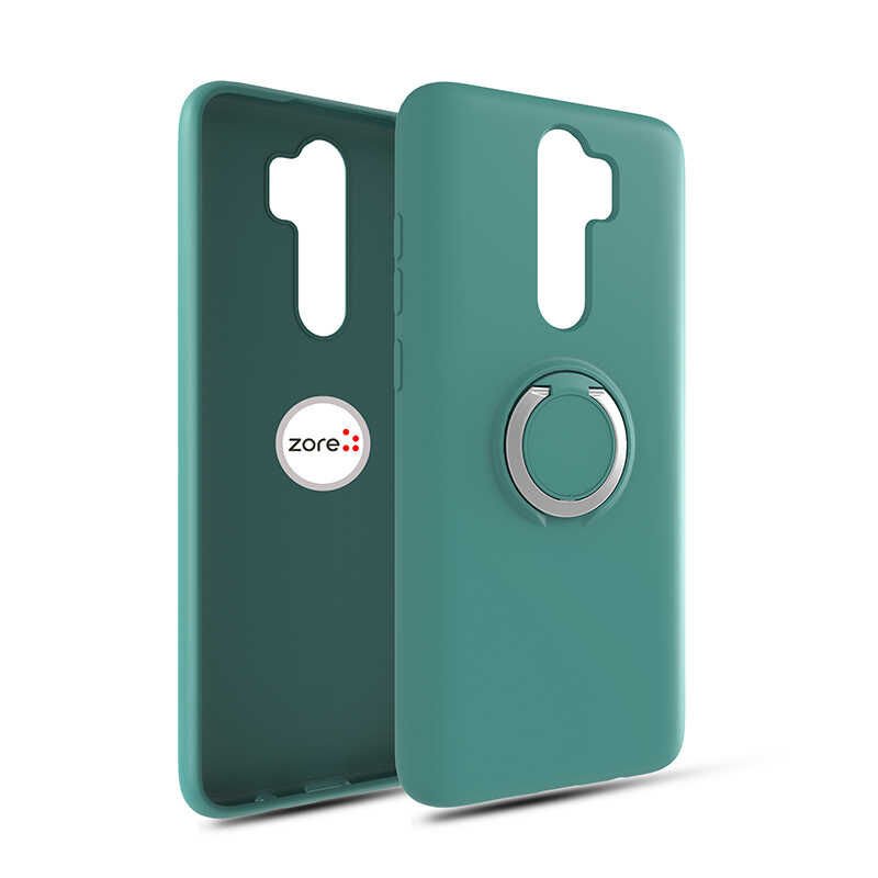 Xiaomi Redmi Note 8 Pro Kılıf Mat Pastel Renkli Ultra İnce Yüzüklü Yumuşak Silikon Kapak (Plex) Koyu Yeşil