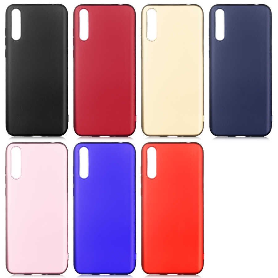 Huawei P Smart S (Y8P) Kılıf Yumuşak Dokulu Soft Esnek İnce Mat Renkli Silikon Kapak (PREMİER) Saks Mavi