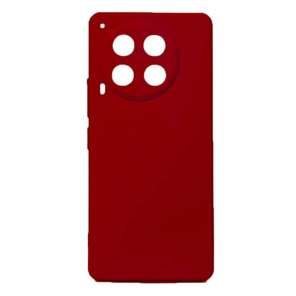 Tecno Camon 30 Kılıf Kamera Korumalı Esnek Renkli Silikon Kapak (Biye) Kırmızı
