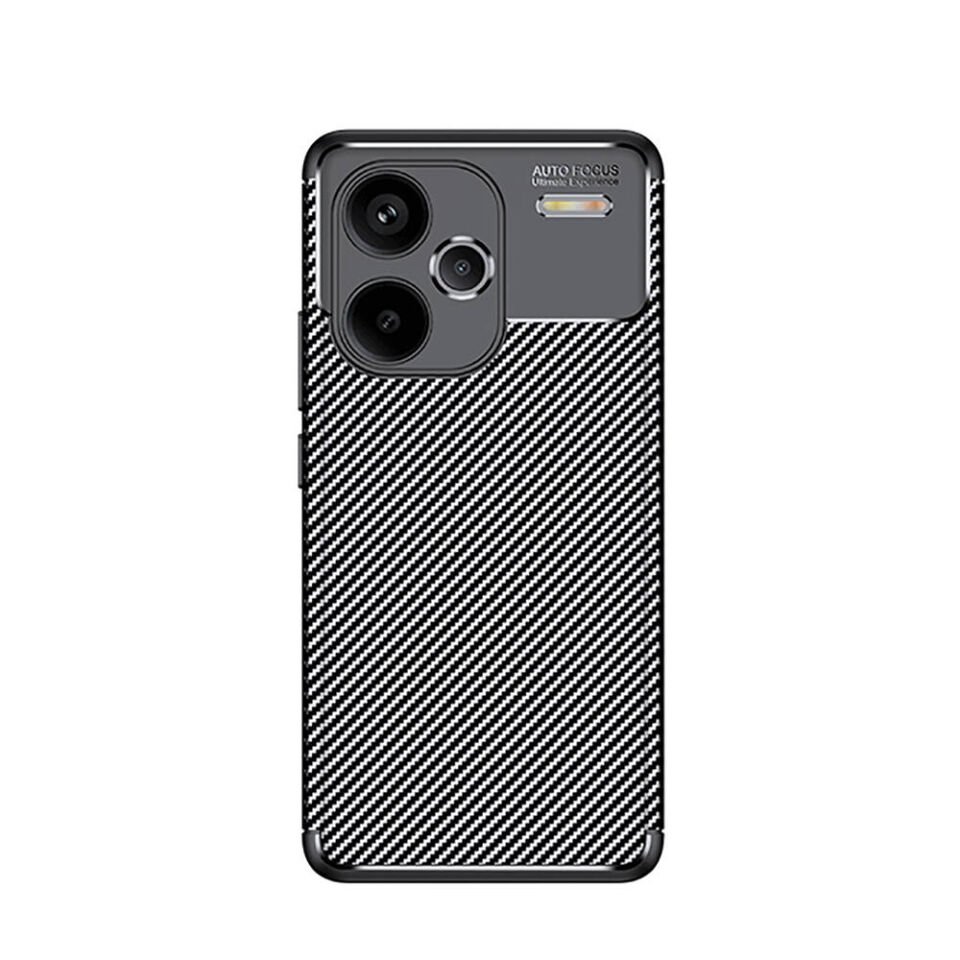 Xiaomi Redmi Note 13 Pro Plus 5G Kılıf Kamera Çıkıntılı Karbon Fiber Dokulu Renk Atmaz Kapak (NEGRO) Siyah