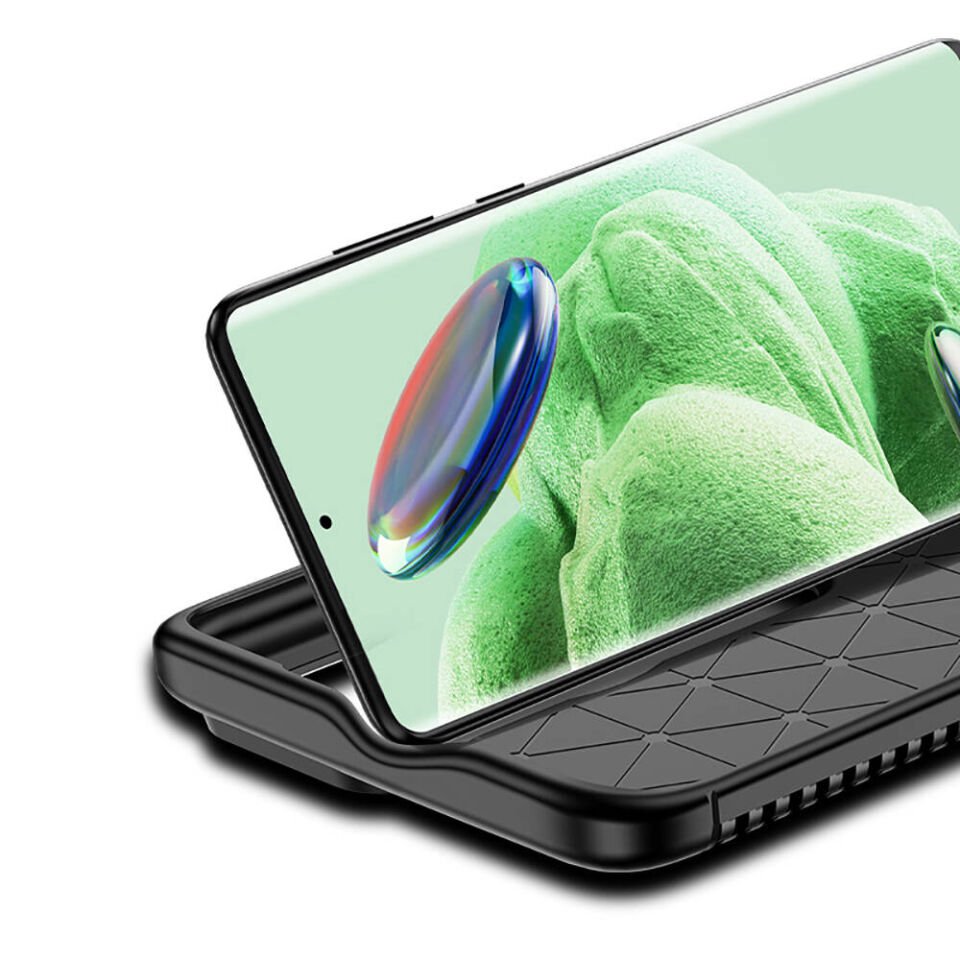 Xiaomi Redmi Note 13 Pro Plus 5G Kılıf Kamera Çıkıntılı Karbon Fiber Dokulu Renk Atmaz Kapak (NEGRO) Siyah
