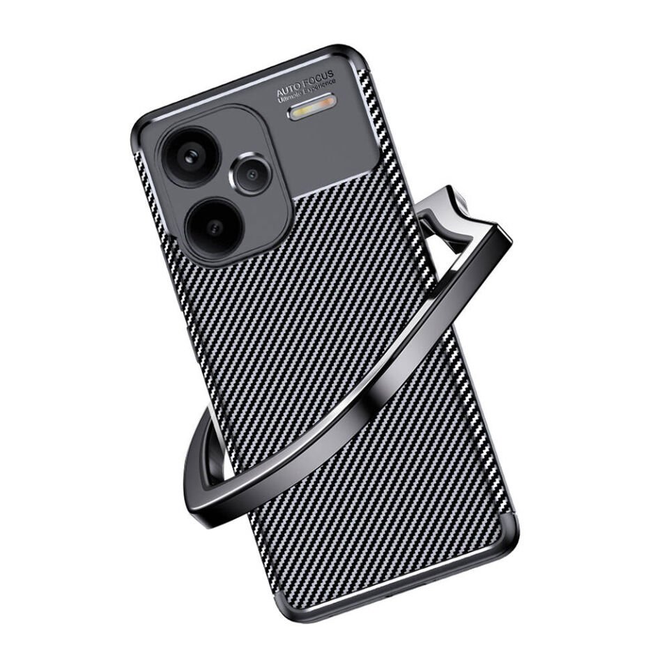 Xiaomi Redmi Note 13 Pro Plus 5G Kılıf Kamera Çıkıntılı Karbon Fiber Dokulu Renk Atmaz Kapak (NEGRO) Siyah