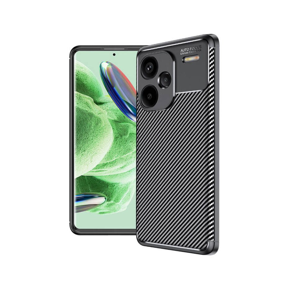 Xiaomi Redmi Note 13 Pro Plus 5G Kılıf Kamera Çıkıntılı Karbon Fiber Dokulu Renk Atmaz Kapak (NEGRO) Siyah