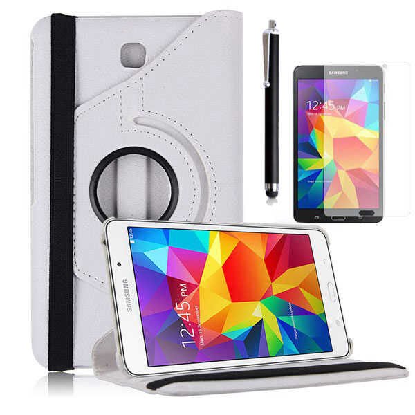 Samsung Galaxy Tab 4 7 0 T230 T235 T280 T285 Kılıf Dönebilen Standlı (D-T) Beyaz