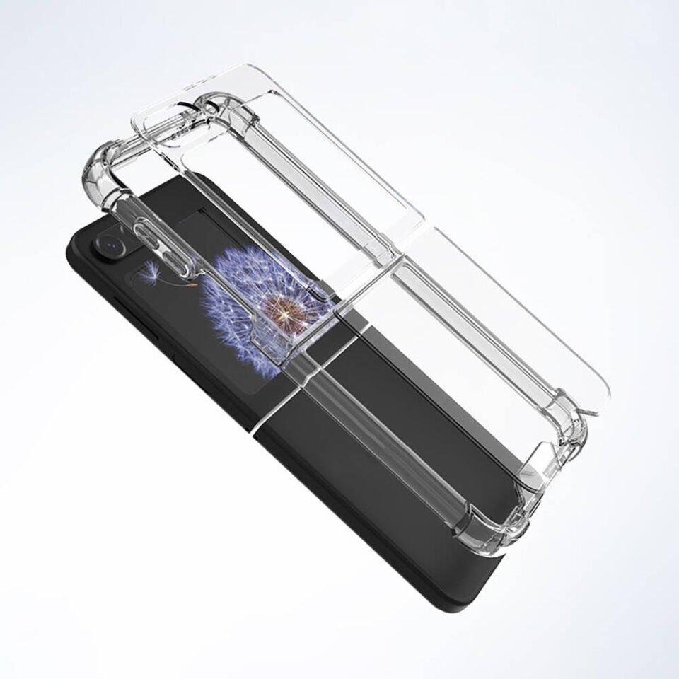 Samsung Galaxy Z Flip 6 Şeffaf Kılıf Köşelerde Darbelere Karşı Ultra Kalınlık (ANTİSHOCK) Şeffaf