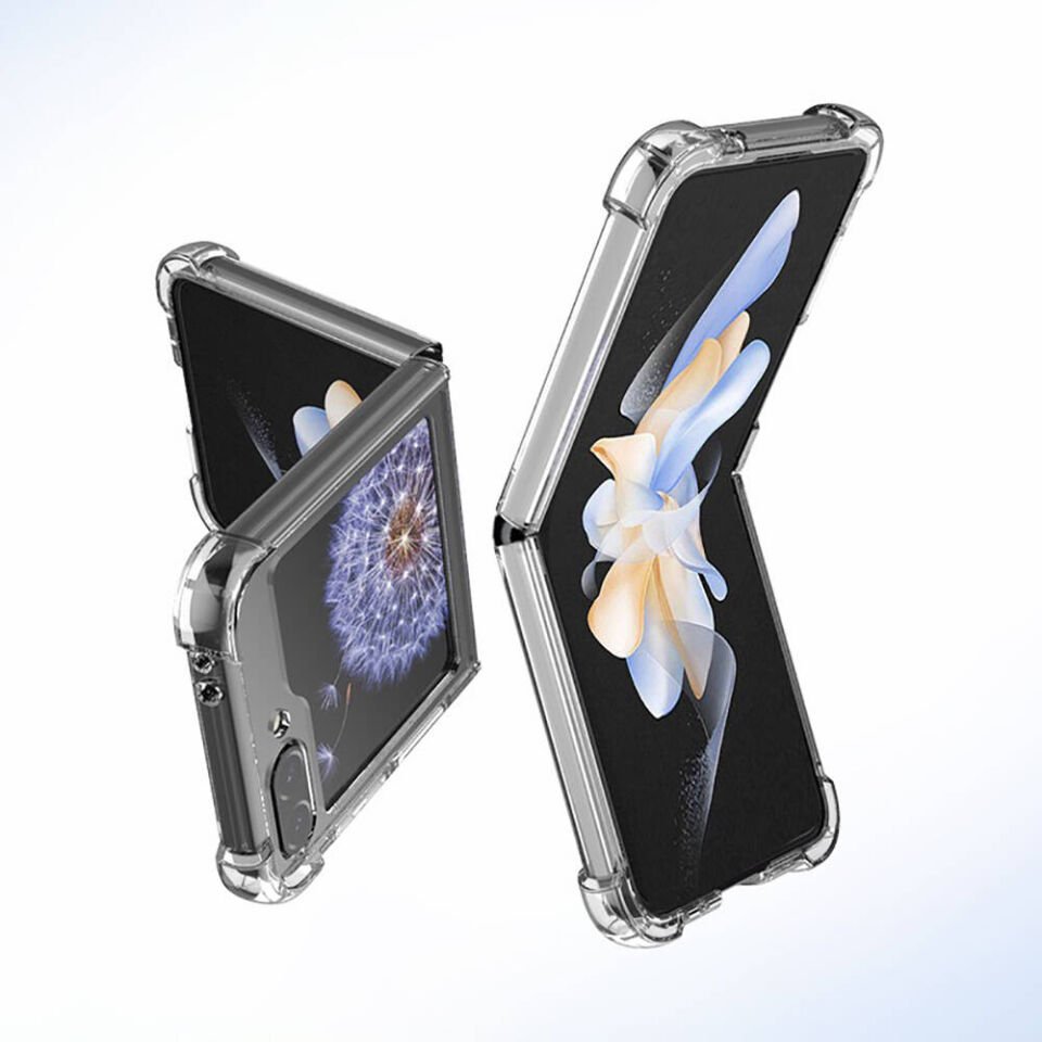Samsung Galaxy Z Flip 6 Şeffaf Kılıf Köşelerde Darbelere Karşı Ultra Kalınlık (ANTİSHOCK) Şeffaf
