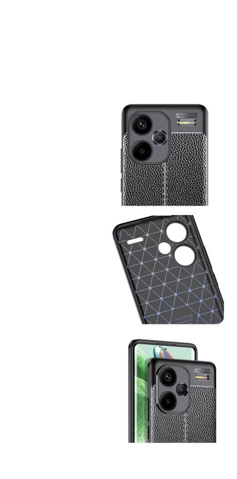 Xiaomi Redmi Note 13 Pro Plus 5G Kılıf Deri Görünümlü Renk Atmayan Dayanaklı Silikon Kapak (NİSS) Siyah