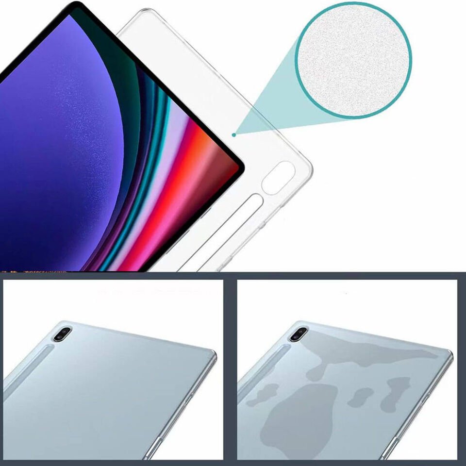 Samsung Galaxy Tab S10 Plus Şeffaf Silikon Tablet Kılıf (T-SÜPER) Renksiz