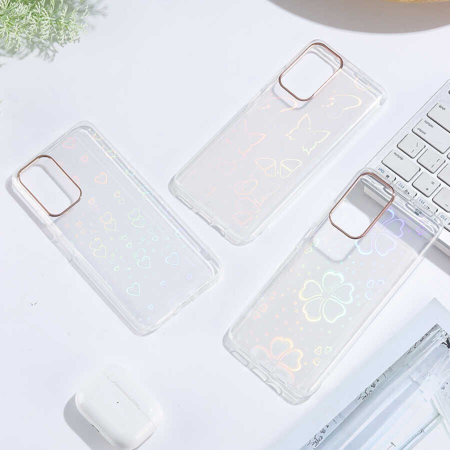 Xiaomi Redmi Note 11T 5G Kılıf Renkli Transparan Parlak Desenli Sert Kapak (SİDNEY) Flower No3