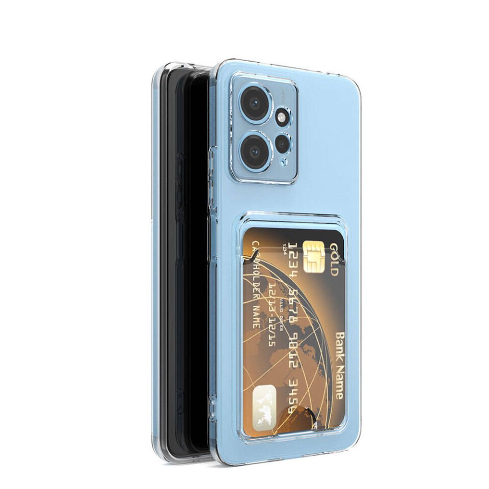 Xiaomi Redmi Note 12 5G Kılıf Kartlıklı Cüzdanlı Kamera Korumalı Şeffaf Esnek Silikon Kapak (setra) Renksiz