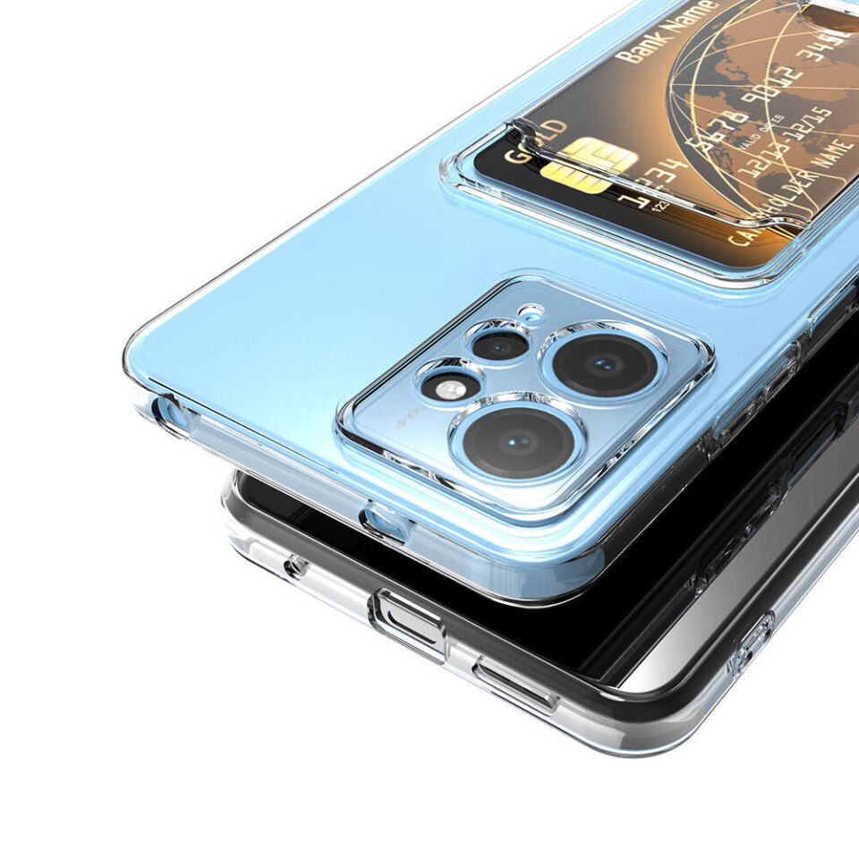 Xiaomi Redmi Note 12 5G Kılıf Kartlıklı Cüzdanlı Kamera Korumalı Şeffaf Esnek Silikon Kapak (setra) Renksiz