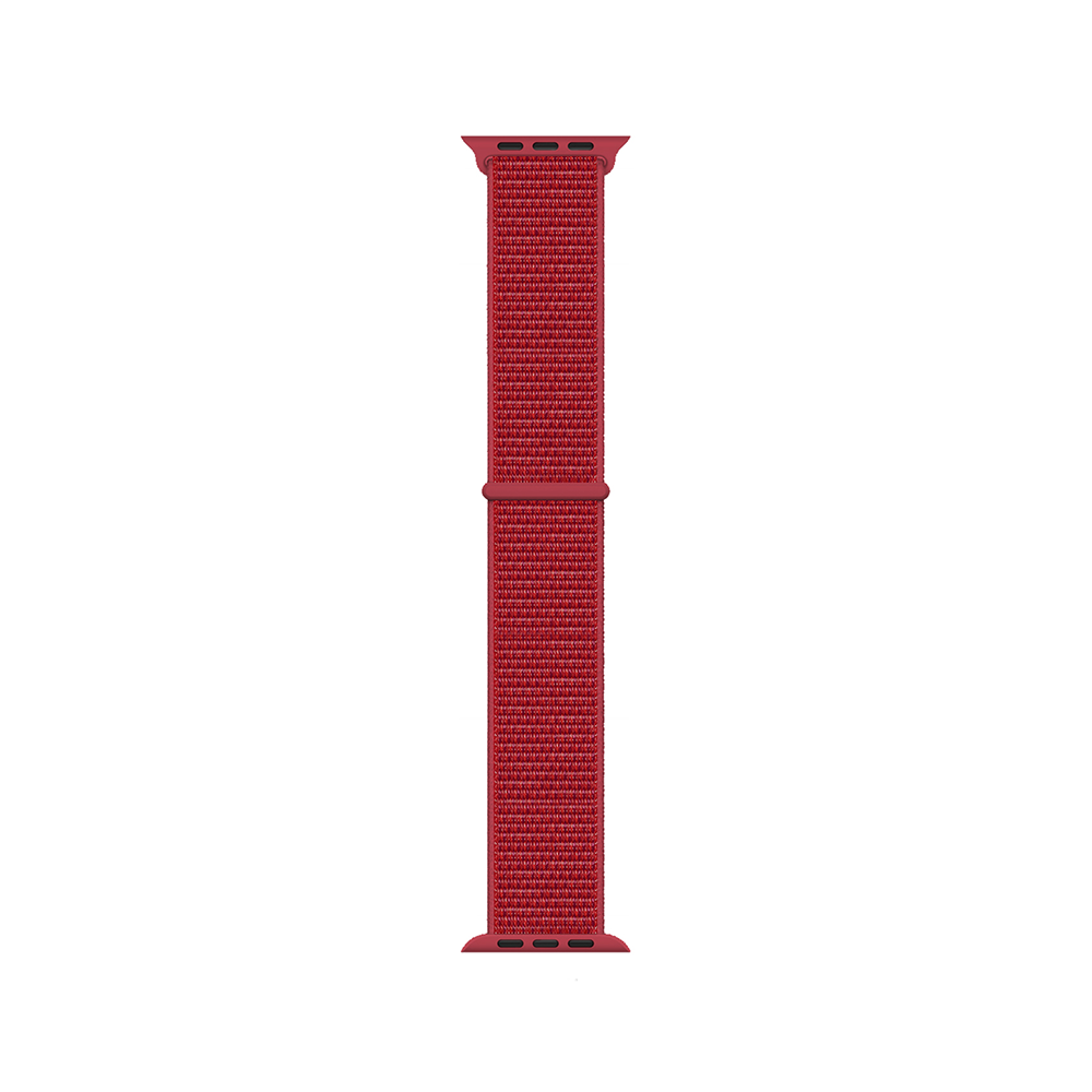 Apple Watch 2/3/4/5/6/7/8/9/se/ultra/nike 42mm 44mm 45mm 49mm Hasır Kordon Tasarım (band-03) Kırmızı