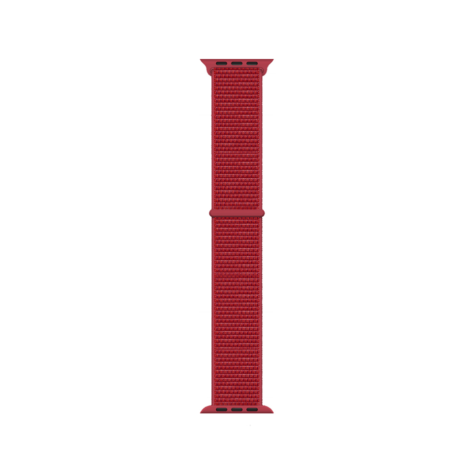 Apple Watch 2/3/4/5/6/7/8/9/se/ultra/nike 42mm 44mm 45mm 49mm Hasır Kordon Tasarım (band-03) Kırmızı
