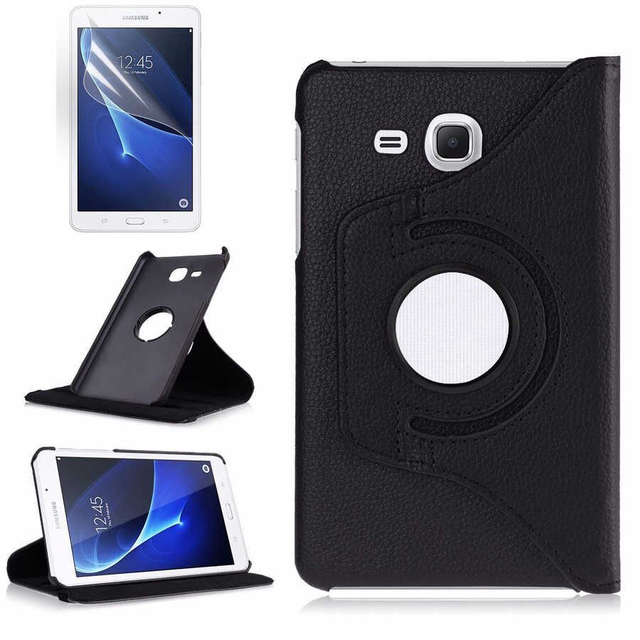 Samsung Galaxy Tab 4 7 0 T230 T235 T280 T285 Kılıf Dönebilen Standlı (D-T) Siyah