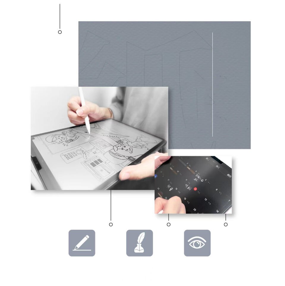 Samsung Galaxy Tab S10 Plus Ekran Koruyucu Kalemler İçin Kağıt Hissi Veren Koruyucu (z-Paper-Like) Renksiz