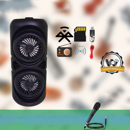 Bluetooth Speaker With FM Radio Hoparlör Gövde Kısmında Renkli Led Tasarım (ZQS-4221) Gri