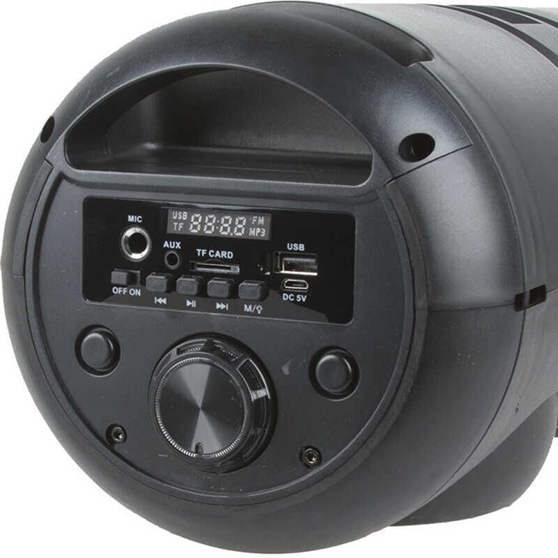 Bluetooth Speaker With FM Radio Hoparlör Gövde Kısmında Renkli Led Tasarım (ZQS-4221) Gri