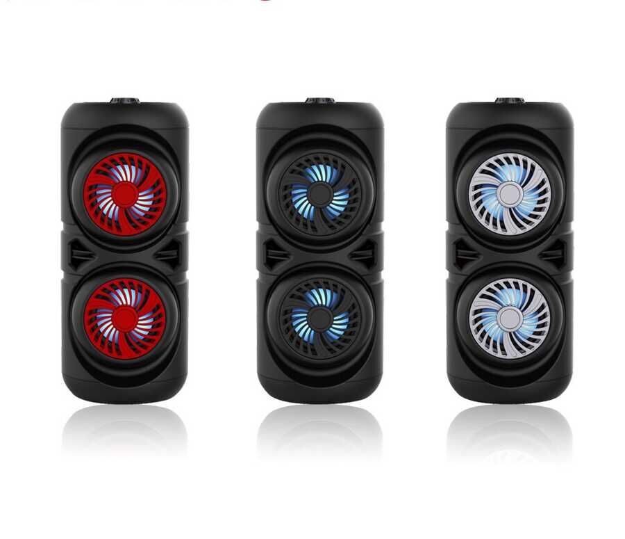 Bluetooth Speaker With FM Radio Hoparlör Gövde Kısmında Renkli Led Tasarım (ZQS-4221) Gri