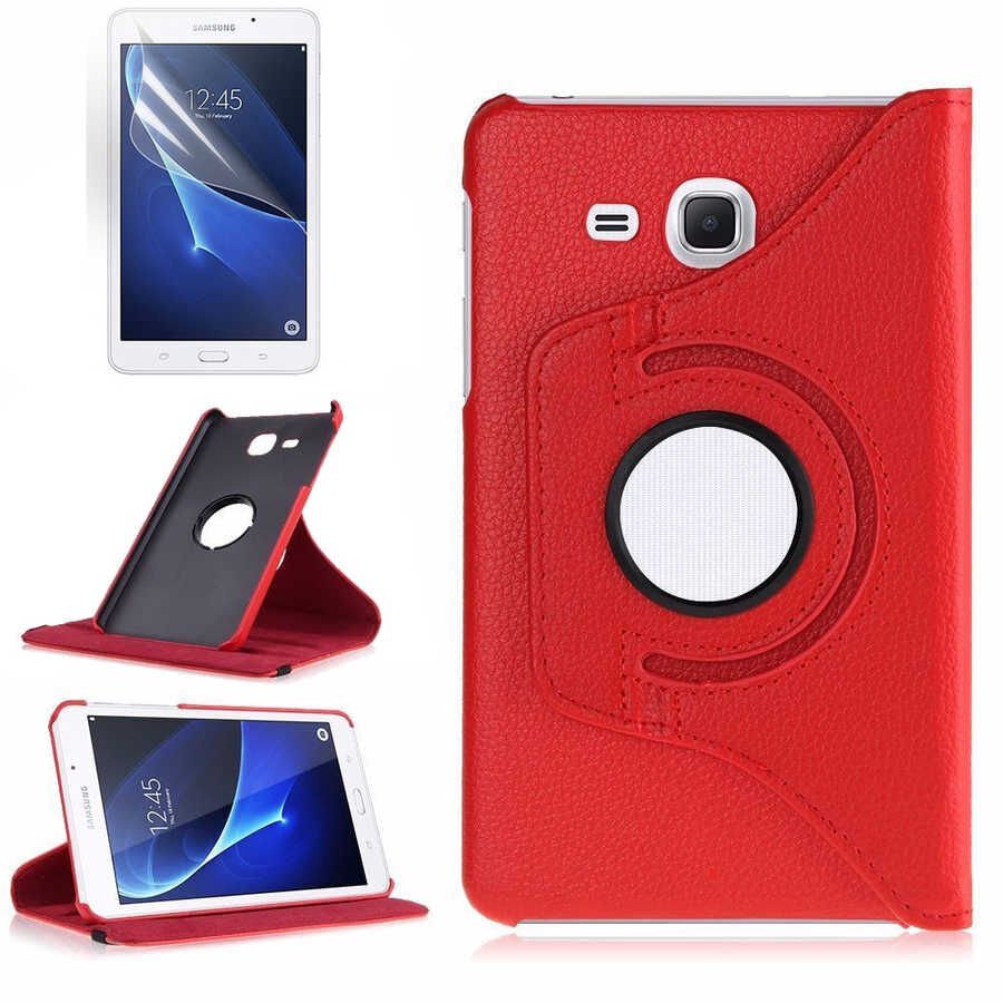 Samsung Galaxy Tab 4 7 0 T230 T235 T280 T285 Kılıf Dönebilen Standlı (D-T) Kırmızı