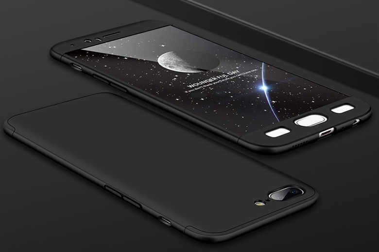 One Plus 5 Kılıf 360 Tam Koruma Ön Ve Arka Sert Mika Kapak Orjinal Ays Gkk Kapak Rose Gold