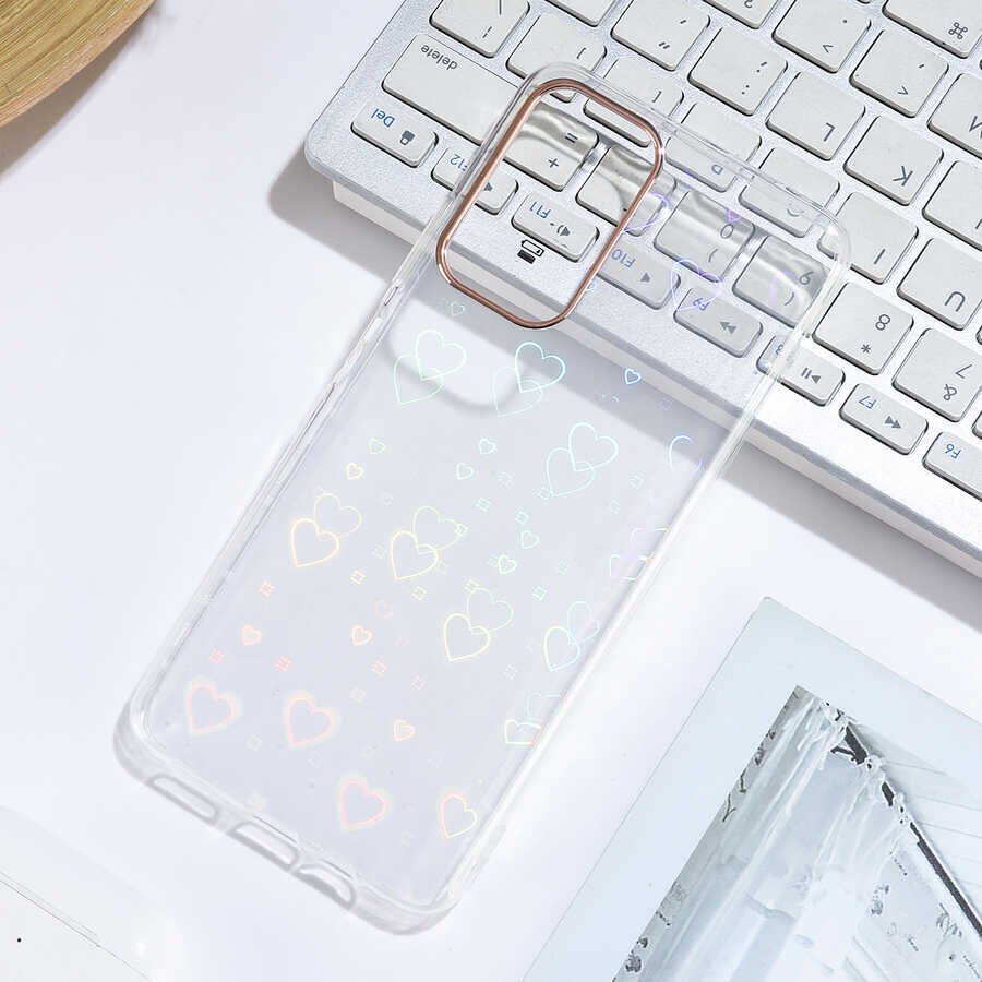 Xiaomi Redmi Note 11T 5G Kılıf Renkli Transparan Parlak Desenli Sert Kapak (SİDNEY) Heart No1