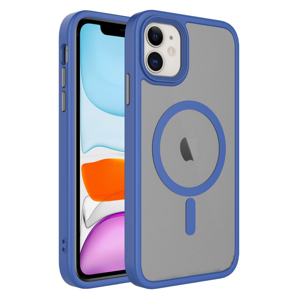 Apple iPhone 11 Kılıf Mat Arka Yüzey Wireless Şarj Özellikli HEPTEKİLETİŞİM Flet Magsafe Kapak
