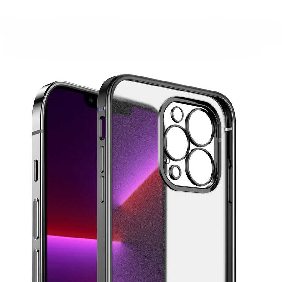 Apple  iPhone 12 Kılıf Şeffaf Mat Transparan Görünümlü Kamera Korumalı Yumuşak Kapak (G-BOX-mat) Mavi