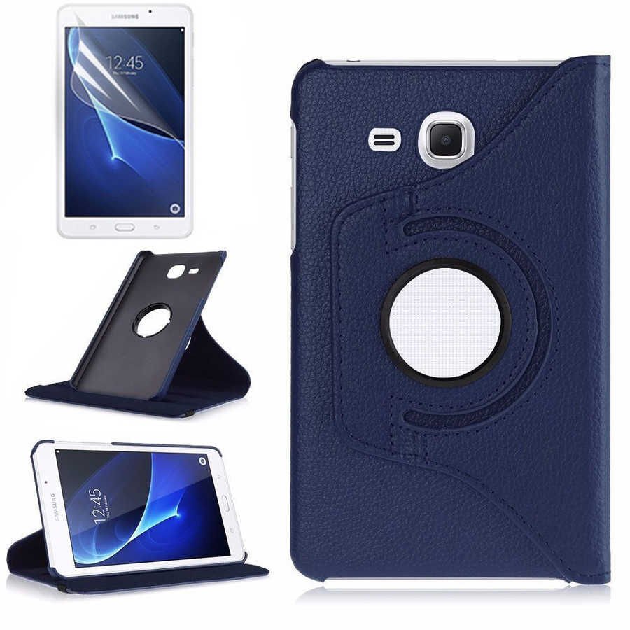 Samsung Galaxy Tab 4 7 0 T230 T235 T280 T285 Kılıf Dönebilen Standlı (D-T) Lacivert