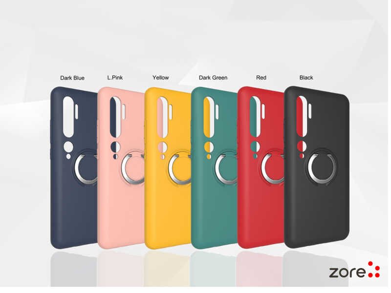 Xiaomi Mi Note 10 Kılıf Mat Pastel Renkli Ultra İnce Yüzüklü Yumuşak Silikon Kapak (Plex) Siyah