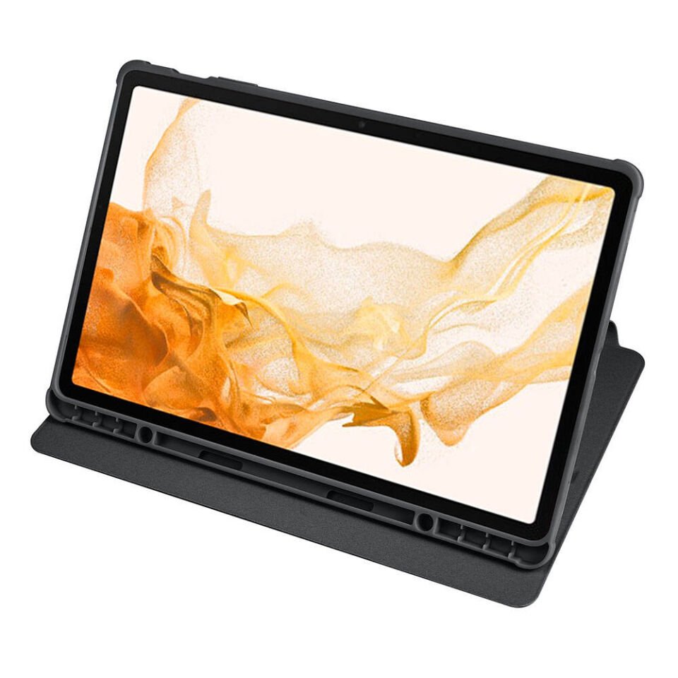 Samsung Galaxy Tab S10 Plus Kılıf Kalemlikli Standlı Uyku Modlu Akıllı Kapak (TER) Siyah