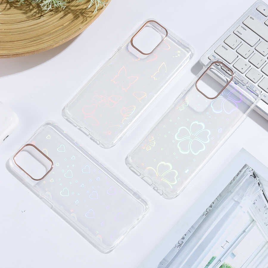 Xiaomi Redmi Note 10 Kılıf Renkli Transparan Parlak Desenli Sert Kapak (SİDNEY) Butterfly No2