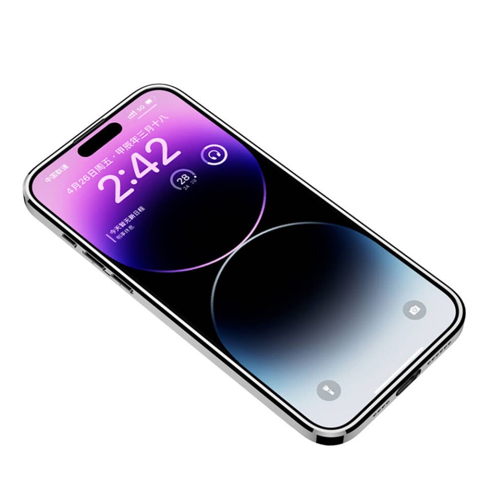 Apple iPhone 14 Pro Kılıf Ultra İnce Kamera Korumalı PC + Deri Arka Yüzey HEPTEKİLETİŞİM X-Pro Kapak