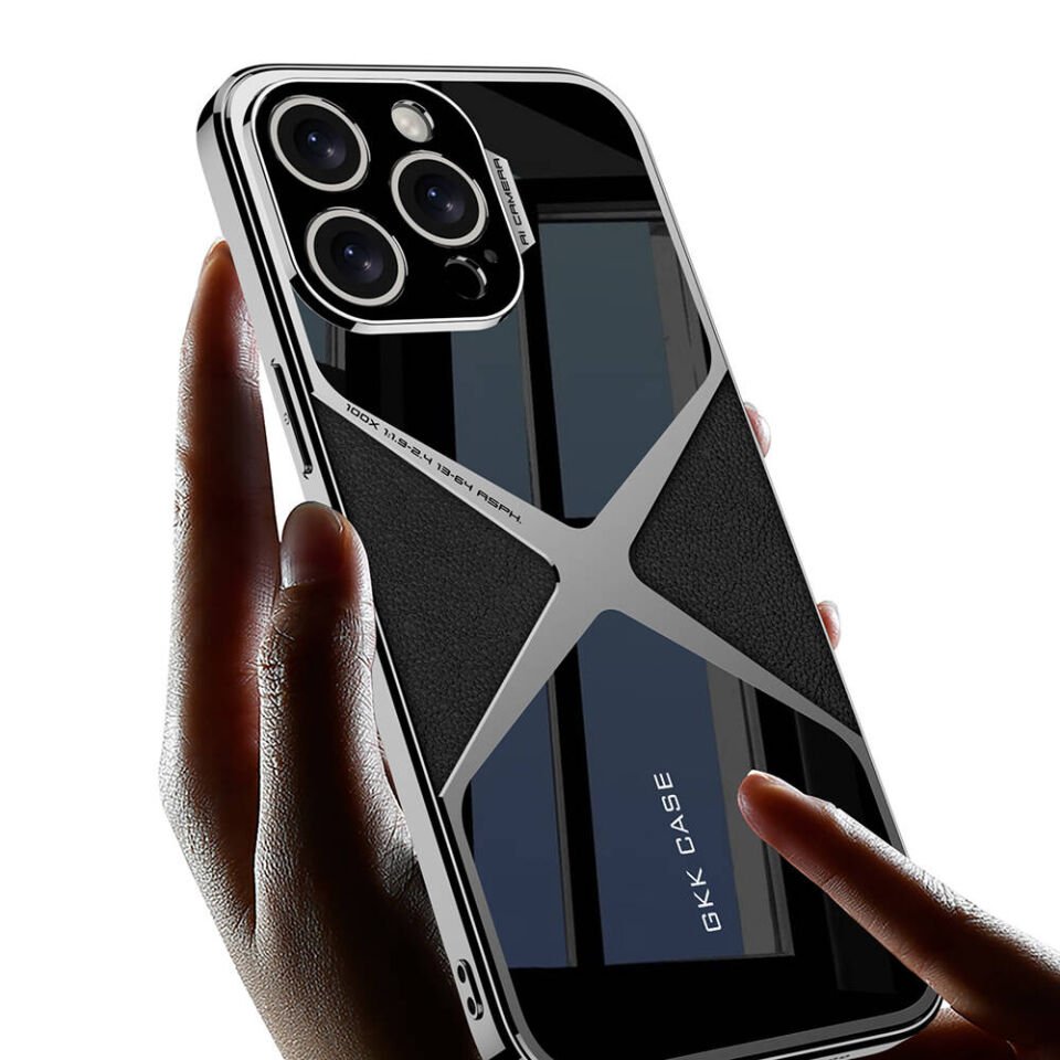Apple iPhone 14 Pro Kılıf Ultra İnce Kamera Korumalı PC + Deri Arka Yüzey HEPTEKİLETİŞİM X-Pro Kapak