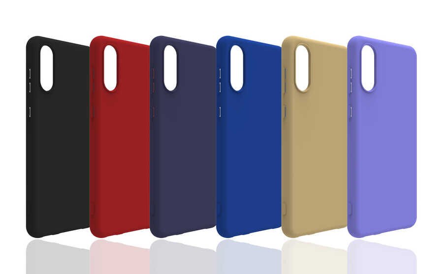 Samsung Galaxy A02 Kılıf Kamera Korumalı Esnek Renkli Silikon Kapak (Biye) Lacivert