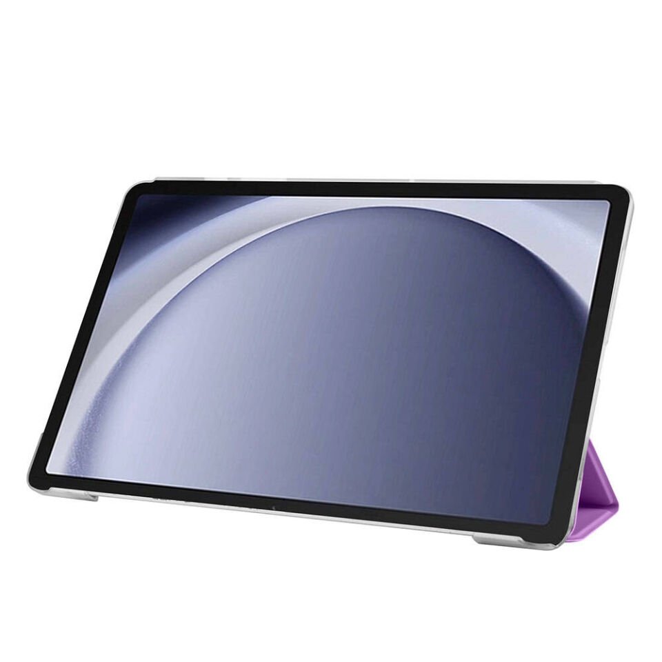 Samsung Galaxy Tab A9+Plus X210 X215 X217 Kılıf Arkası Silikon Pu Deri 360 Korumalı Tasarım (SC.) Siyah
