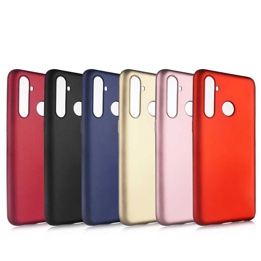 Realme 5 Pro Kılıf Yumuşak Dokulu Soft Esnek İnce Mat Renkli Silikon Kapak (PREMİER) Gold