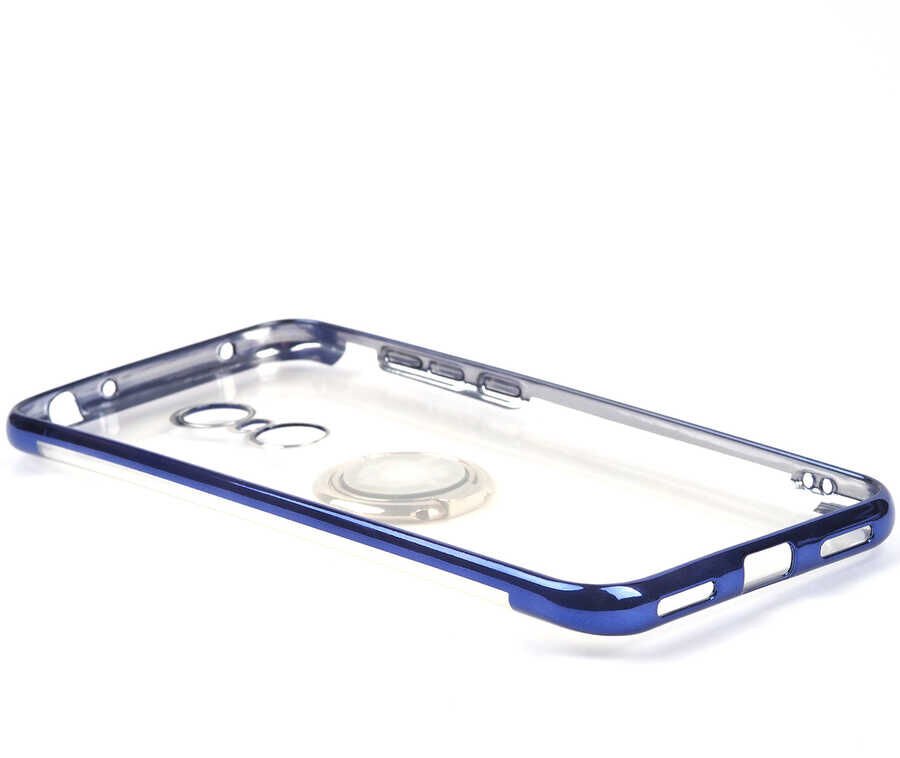 Xiaomi Redmi 5 Plus Kılıf Yüzüklü Standlı Silikon Köşeleri Renkli Kapak (GES) Kırmızı