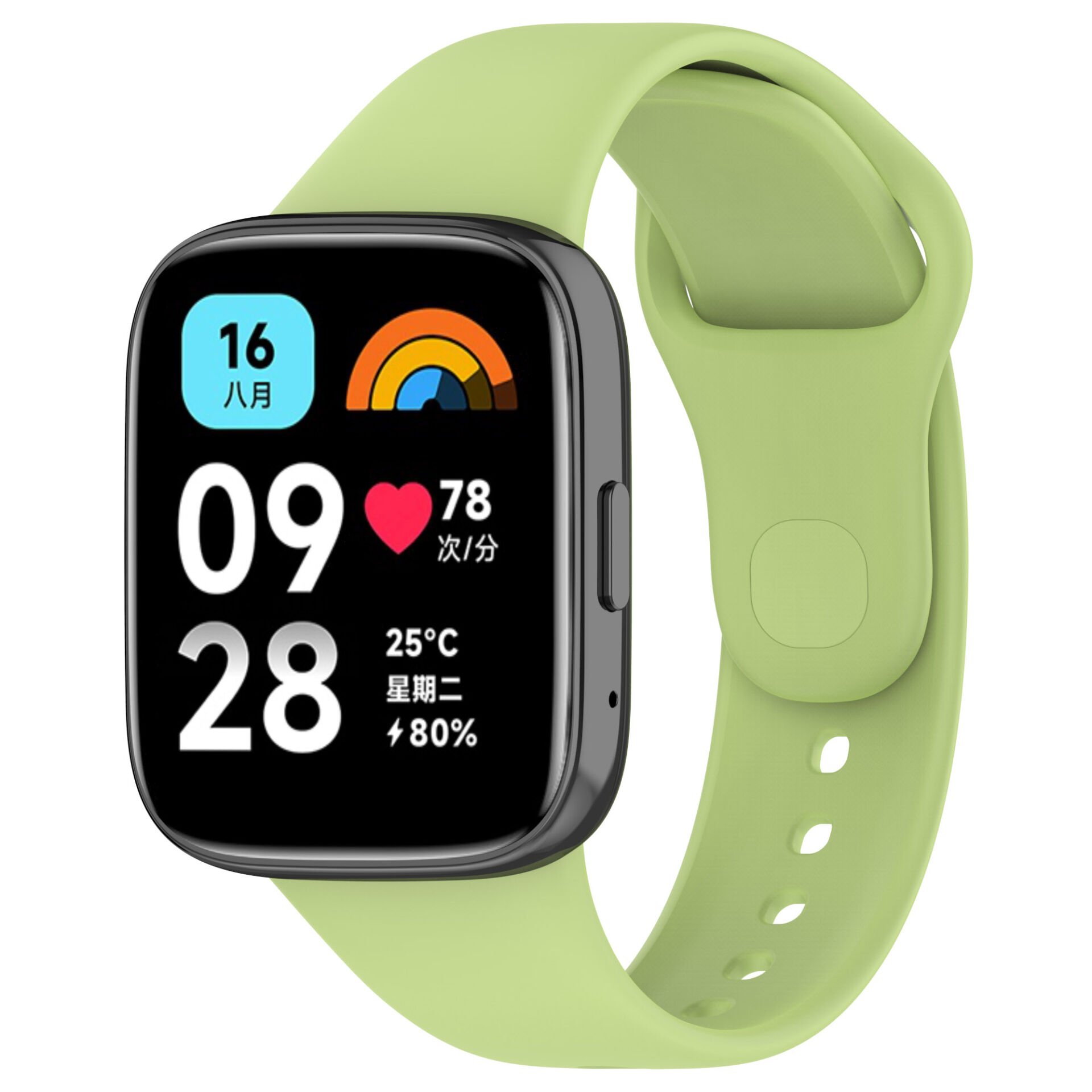 Xiaomi Redmi Watch 3 Active Silikon Kordon Delikli Metal Toka Tasarımlı (Klasik) Açık Yeşil