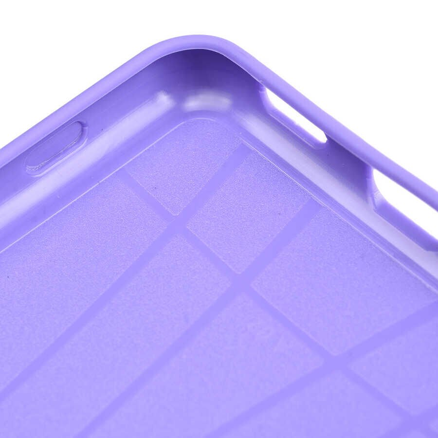 Samsung Galaxy A02 Kılıf Kamera Korumalı Esnek Renkli Silikon Kapak (Biye) Mor