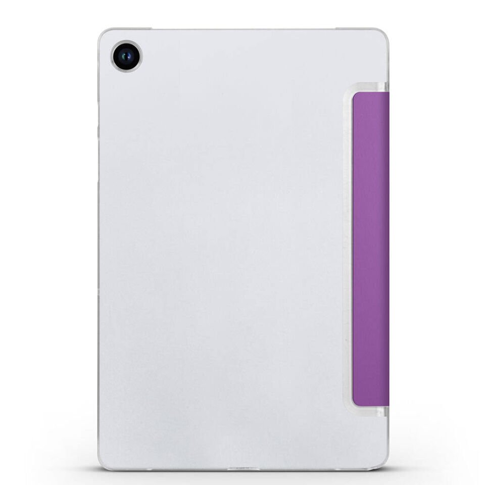 Samsung Galaxy Tab A9+Plus X210 X215 X217 Kılıf Arkası Silikon Pu Deri 360 Korumalı Tasarım (SC.) Gri