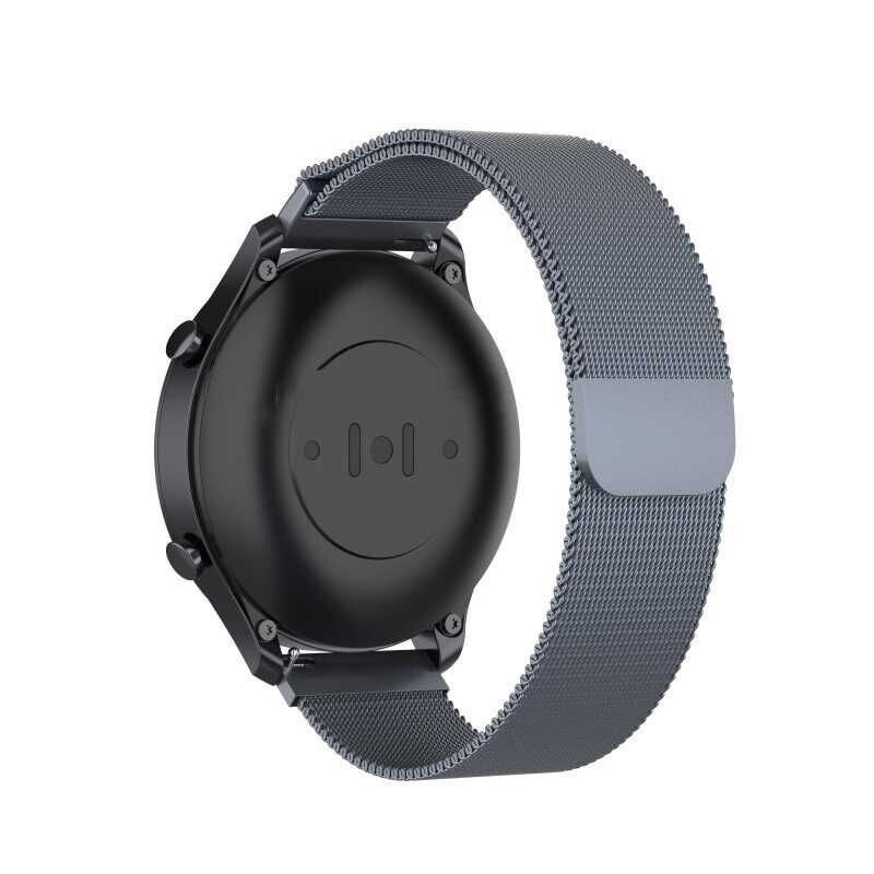 Gear S3 (22mm) Metal Kordon Tel Örgü İşlemeli Mıknatıslı Tasarım (krd-12) Gri